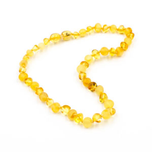 Collier Ambre Bébé Perles Rondes Duo Citron