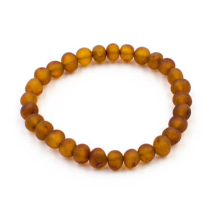 Bracelet Ambre Femme Perles Baroques Brutes Cognac