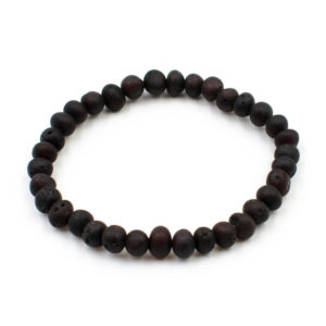 Bracelet Ambre Femme Perles Baroques Brutes Noir