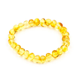 Bracelet Ambre Femme Perles Baroques Citron