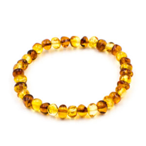 Bracelet Ambre Femme Perles Baroques Cognac et Citron