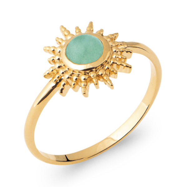 Bague Soleil - Plaqué Or et Aventurine