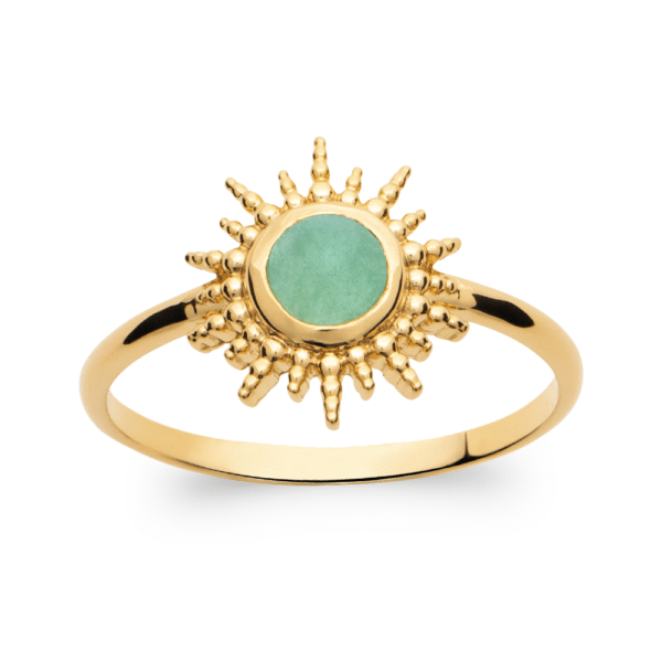 Bague Soleil - Plaqué Or et Aventurine