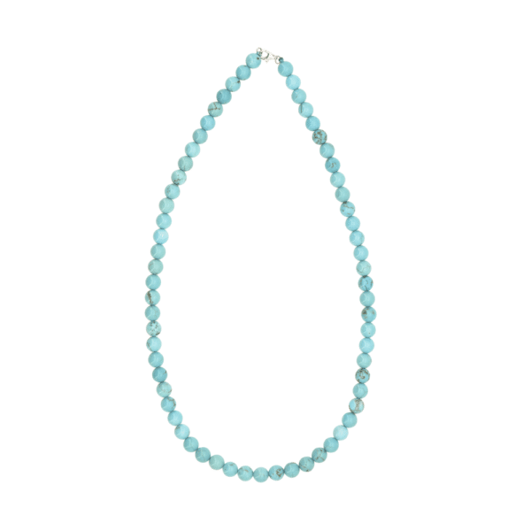 collier howlite turquoise bleue 6mm