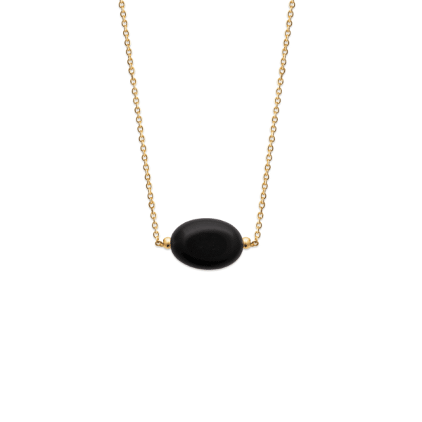 Collier Rigel - Plaqué Or et Obsidienne