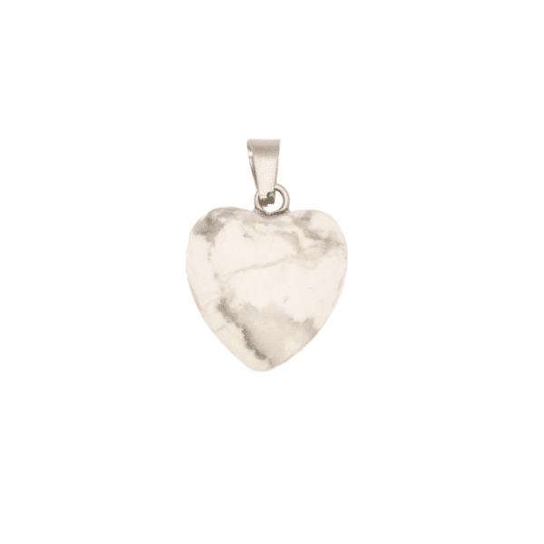 Pendentif Coeur en Howlite blanche