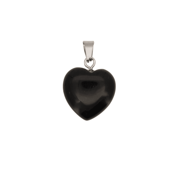 Pendentif Coeur en Obsidienne noire