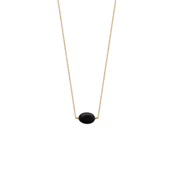 Collier Rigel - Plaqué Or et Obsidienne