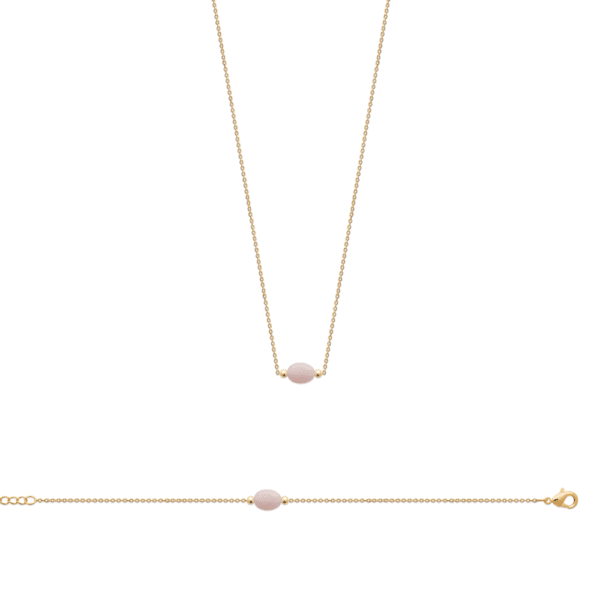 Collier Rigel - Plaqué Or et Quartz Rose